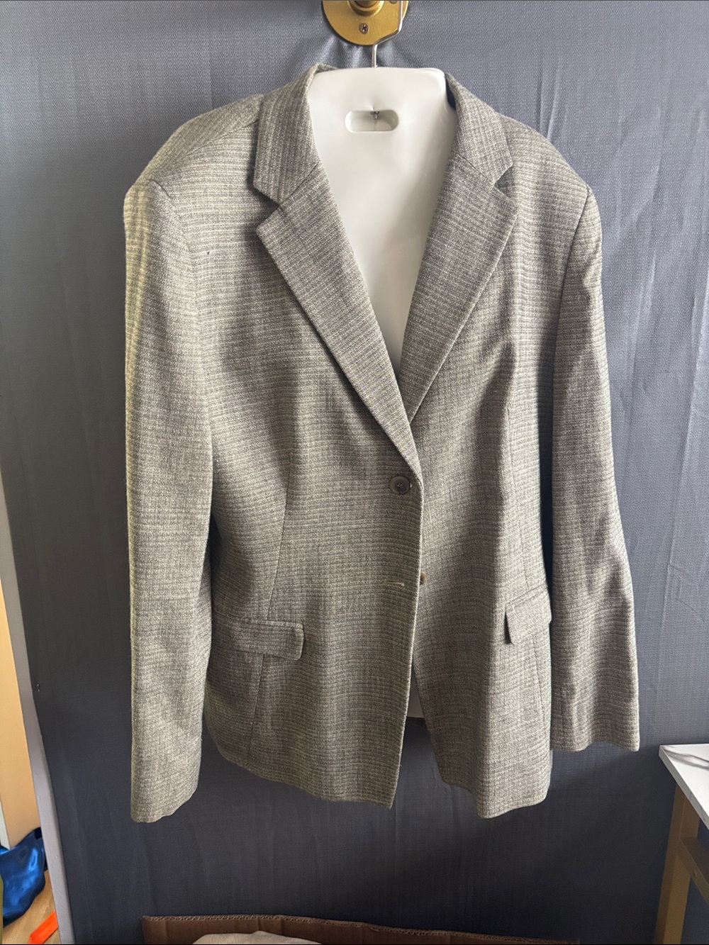 Jones New York Men's Light Gray Textured Blazer